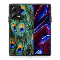 Thumbnail for Θήκη Xiaomi Redmi Note 12 5G Real Peacock Feathers από τη Smartfits με σχέδιο στο πίσω μέρος και μαύρο περίβλημα | Xiaomi Redmi Note 12 5G Real Peacock Feathers Case with Colorful Back and Black Bezels