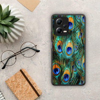 Thumbnail for Θήκη Xiaomi Redmi Note 12 5G Real Peacock Feathers από τη Smartfits με σχέδιο στο πίσω μέρος και μαύρο περίβλημα | Xiaomi Redmi Note 12 5G Real Peacock Feathers Case with Colorful Back and Black Bezels