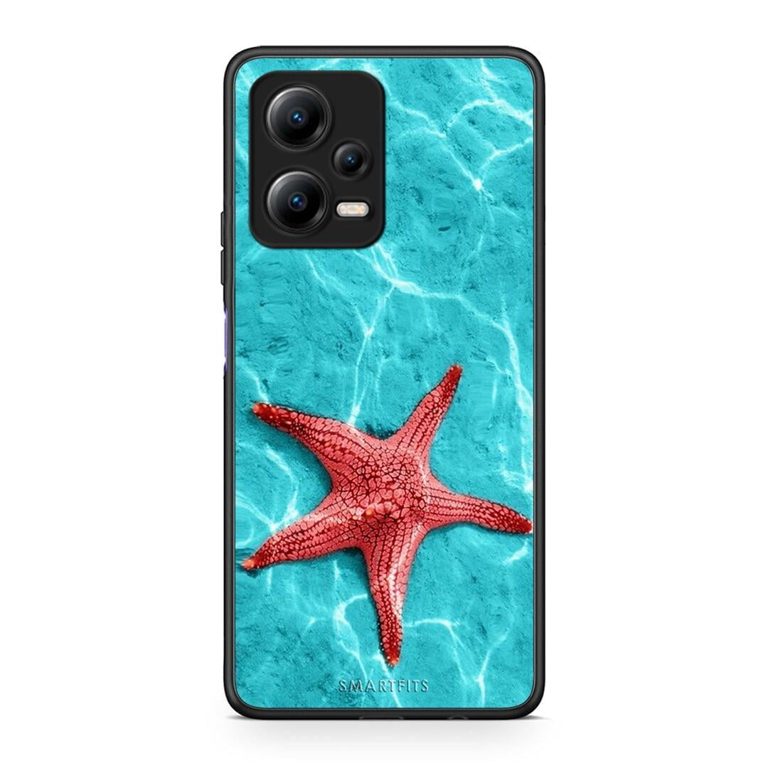 Θήκη Xiaomi Redmi Note 12 5G Red Starfish από τη Smartfits με σχέδιο στο πίσω μέρος και μαύρο περίβλημα | Xiaomi Redmi Note 12 5G Red Starfish Case with Colorful Back and Black Bezels