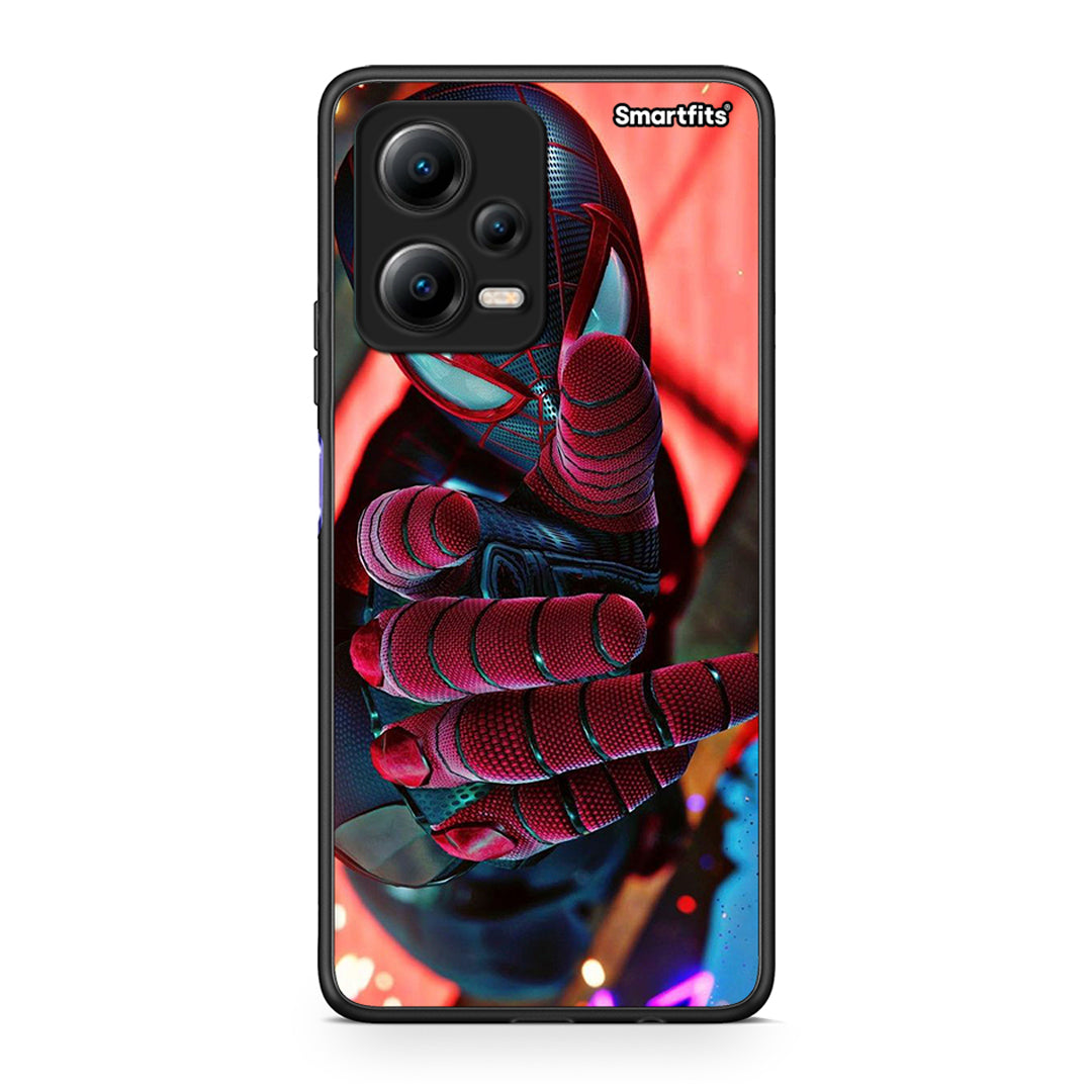 Θήκη Xiaomi Redmi Note 12 5G Spider Hand από τη Smartfits με σχέδιο στο πίσω μέρος και μαύρο περίβλημα | Xiaomi Redmi Note 12 5G Spider Hand Case with Colorful Back and Black Bezels