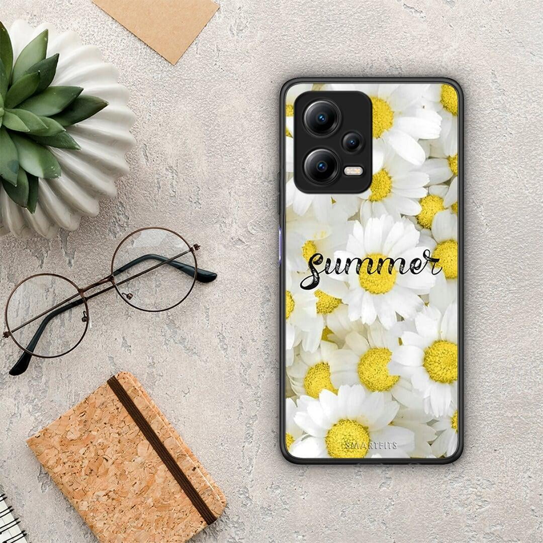 Θήκη Xiaomi Redmi Note 12 5G Summer Daisies από τη Smartfits με σχέδιο στο πίσω μέρος και μαύρο περίβλημα | Xiaomi Redmi Note 12 5G Summer Daisies Case with Colorful Back and Black Bezels