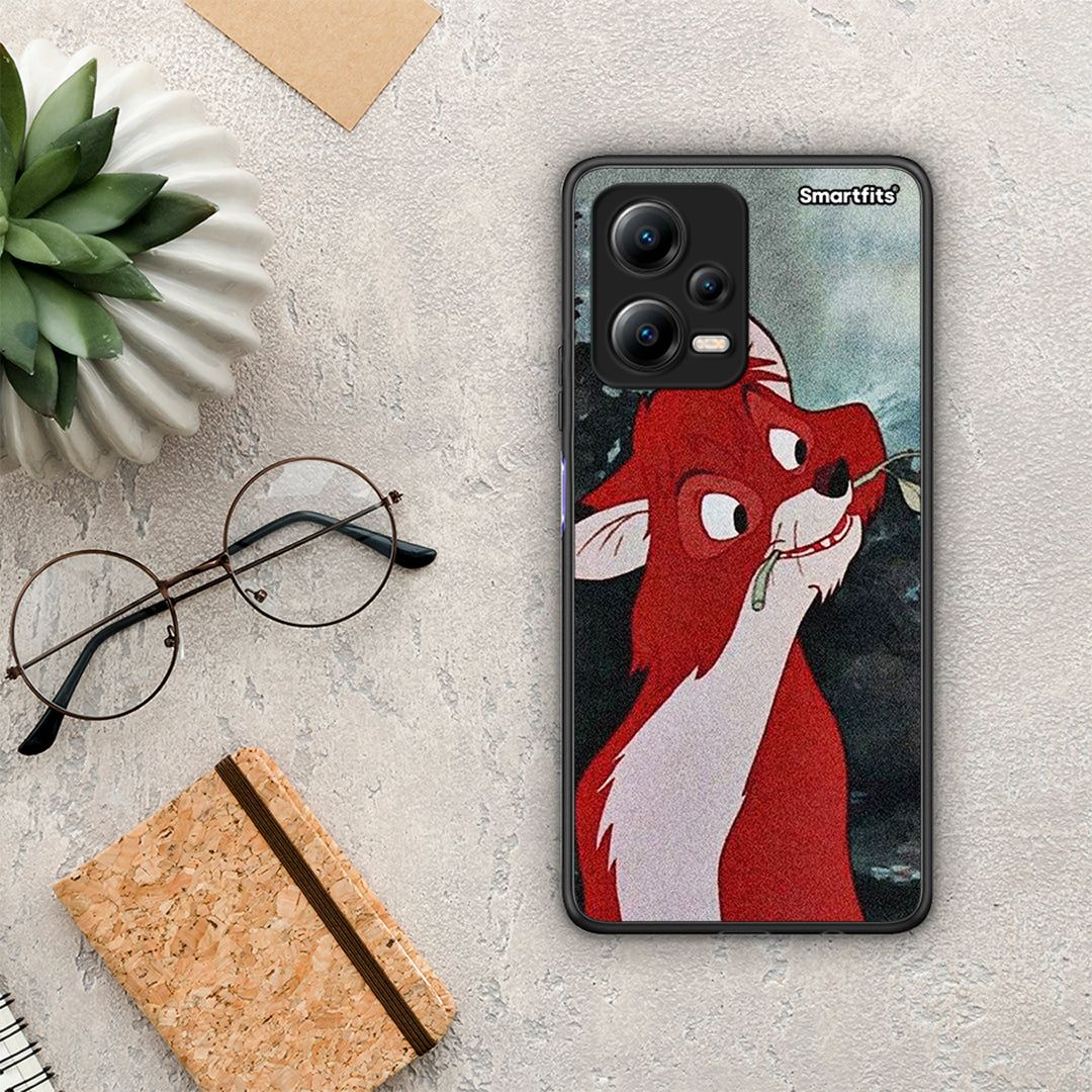 Θήκη Xiaomi Redmi Note 12 5G Tod And Vixey Love 1 από τη Smartfits με σχέδιο στο πίσω μέρος και μαύρο περίβλημα | Xiaomi Redmi Note 12 5G Tod And Vixey Love 1 Case with Colorful Back and Black Bezels