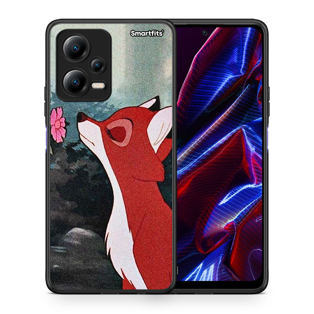 Θήκη Xiaomi Redmi Note 12 5G Tod And Vixey Love 2 από τη Smartfits με σχέδιο στο πίσω μέρος και μαύρο περίβλημα | Xiaomi Redmi Note 12 5G Tod And Vixey Love 2 Case with Colorful Back and Black Bezels