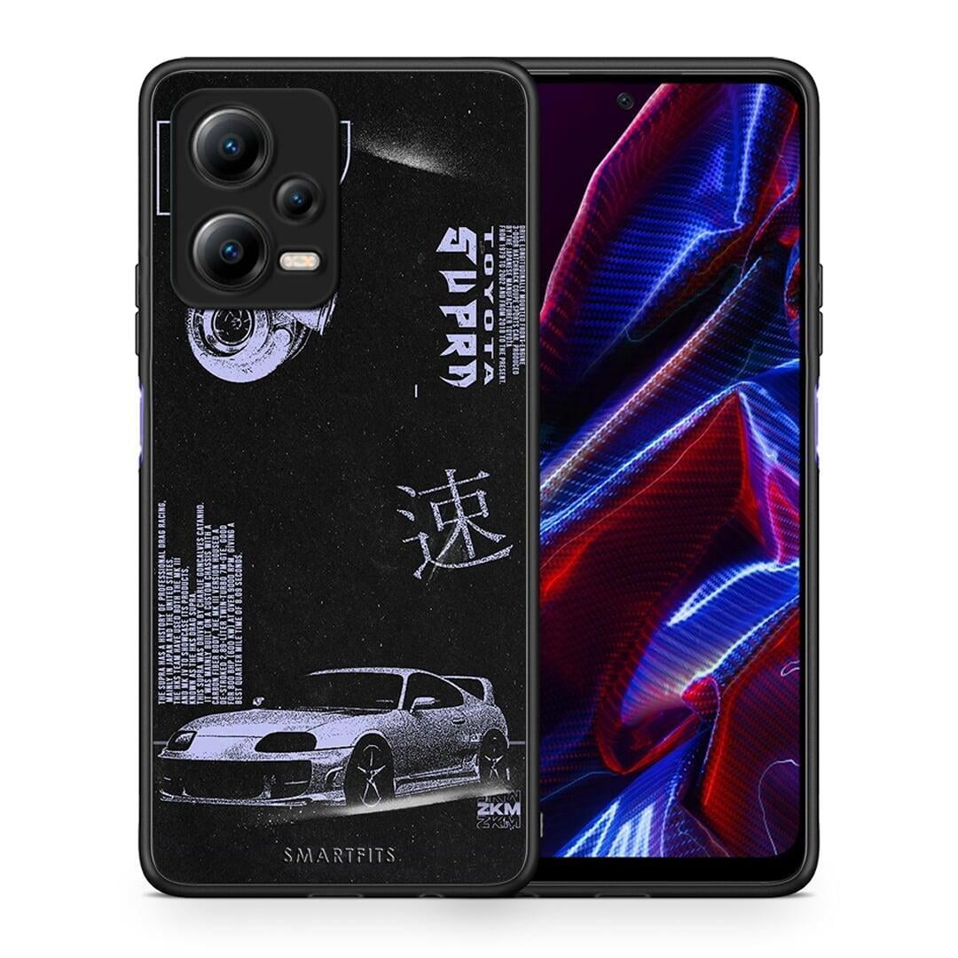 Θήκη Xiaomi Redmi Note 12 5G Tokyo Drift από τη Smartfits με σχέδιο στο πίσω μέρος και μαύρο περίβλημα | Xiaomi Redmi Note 12 5G Tokyo Drift Case with Colorful Back and Black Bezels