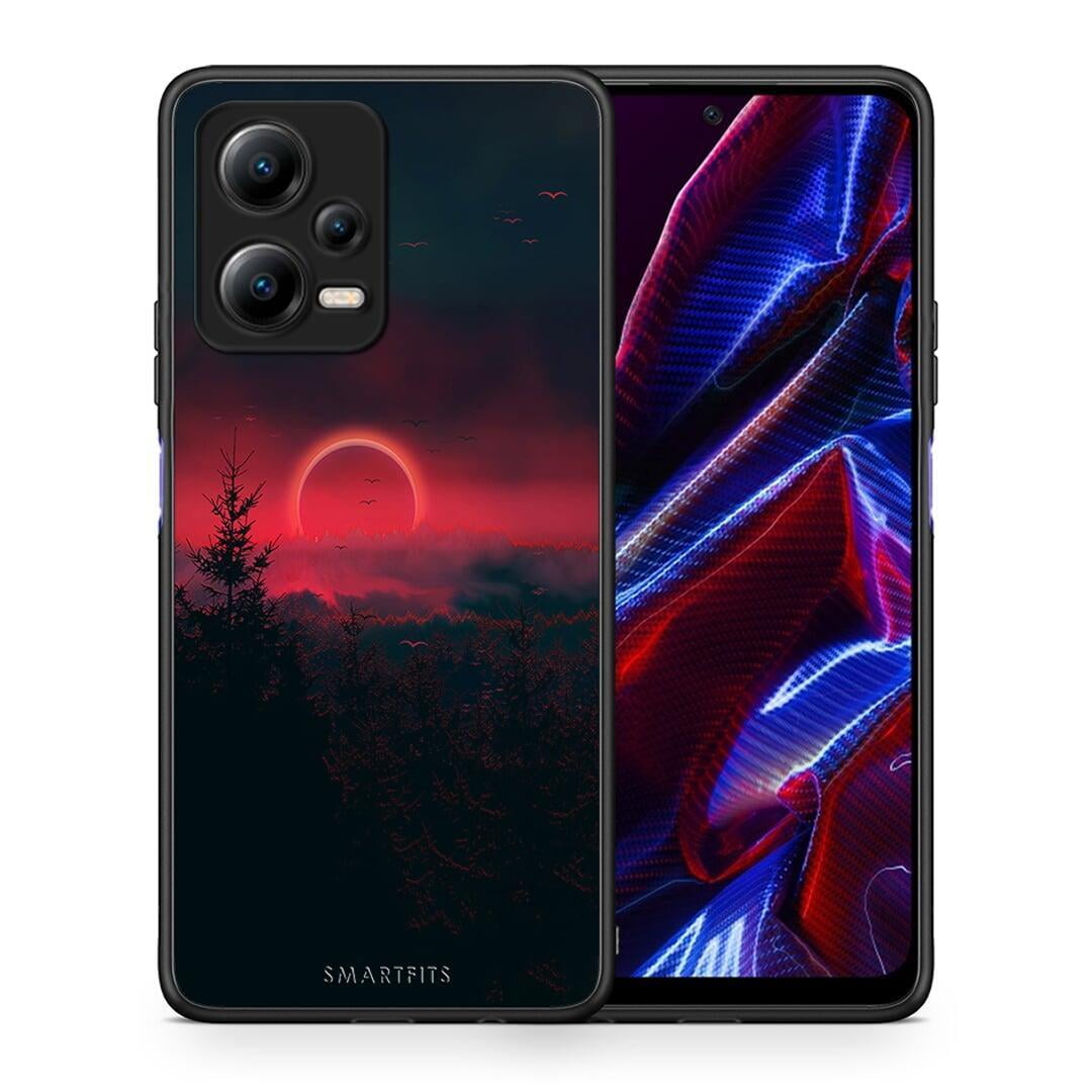 Θήκη Xiaomi Redmi Note 12 5G Tropic Sunset από τη Smartfits με σχέδιο στο πίσω μέρος και μαύρο περίβλημα | Xiaomi Redmi Note 12 5G Tropic Sunset Case with Colorful Back and Black Bezels