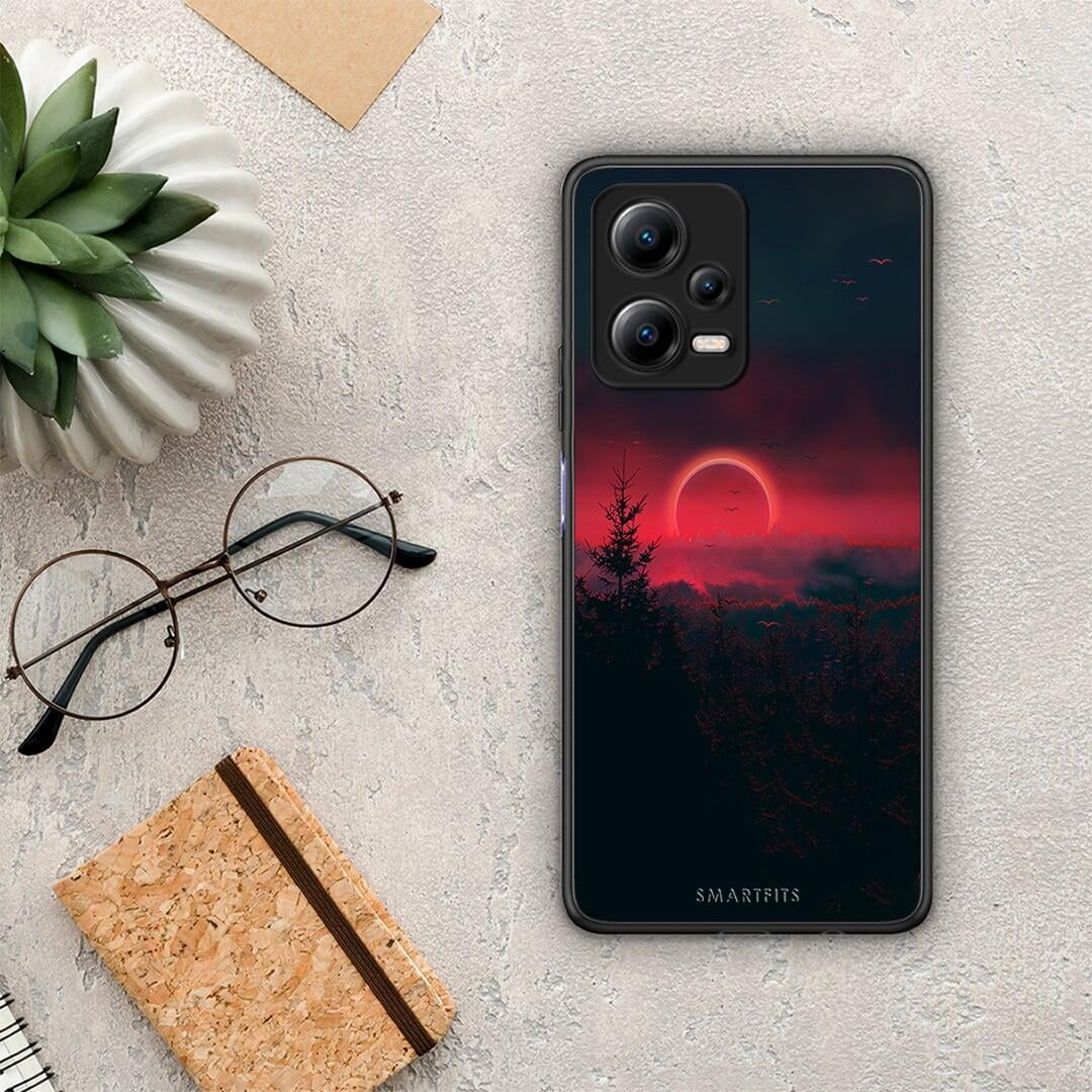 Θήκη Xiaomi Redmi Note 12 5G Tropic Sunset από τη Smartfits με σχέδιο στο πίσω μέρος και μαύρο περίβλημα | Xiaomi Redmi Note 12 5G Tropic Sunset Case with Colorful Back and Black Bezels