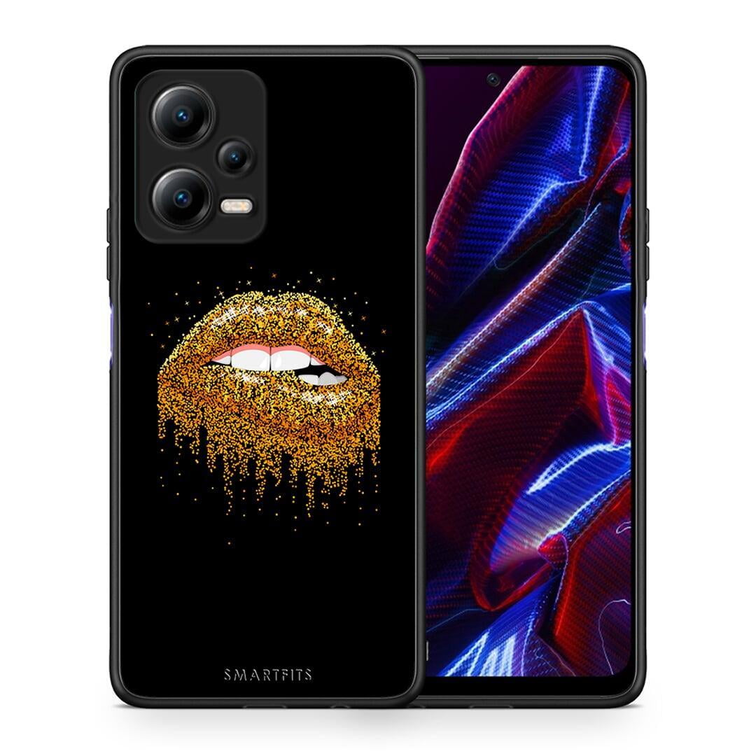 Θήκη Xiaomi Redmi Note 12 5G Valentine Golden από τη Smartfits με σχέδιο στο πίσω μέρος και μαύρο περίβλημα | Xiaomi Redmi Note 12 5G Valentine Golden Case with Colorful Back and Black Bezels