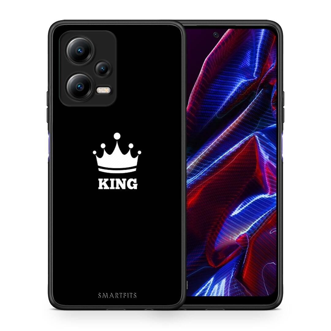 Θήκη Xiaomi Redmi Note 12 5G Valentine King από τη Smartfits με σχέδιο στο πίσω μέρος και μαύρο περίβλημα | Xiaomi Redmi Note 12 5G Valentine King Case with Colorful Back and Black Bezels