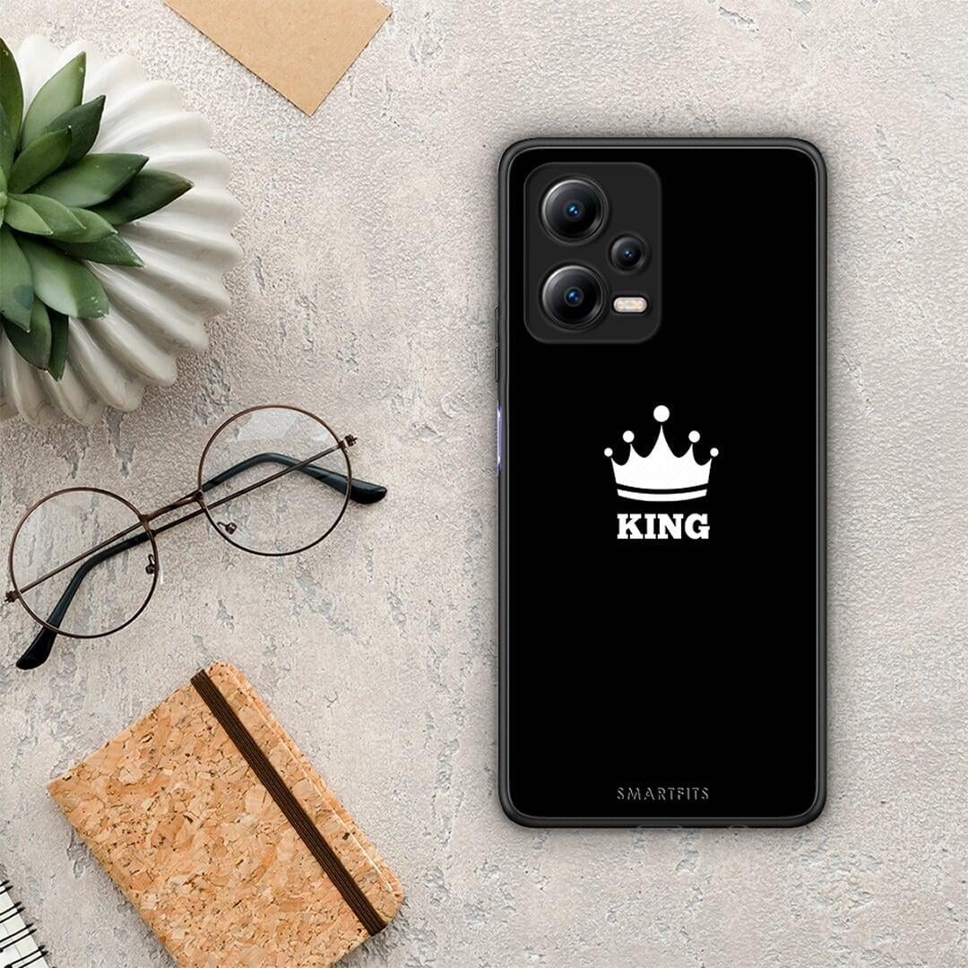 Θήκη Xiaomi Redmi Note 12 5G Valentine King από τη Smartfits με σχέδιο στο πίσω μέρος και μαύρο περίβλημα | Xiaomi Redmi Note 12 5G Valentine King Case with Colorful Back and Black Bezels