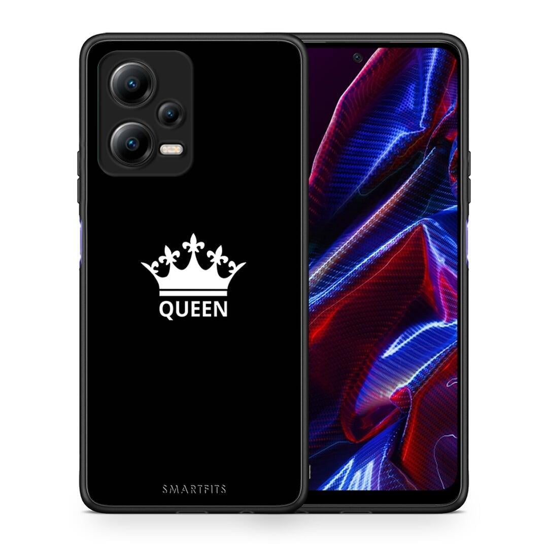 Θήκη Xiaomi Redmi Note 12 5G Valentine Queen από τη Smartfits με σχέδιο στο πίσω μέρος και μαύρο περίβλημα | Xiaomi Redmi Note 12 5G Valentine Queen Case with Colorful Back and Black Bezels