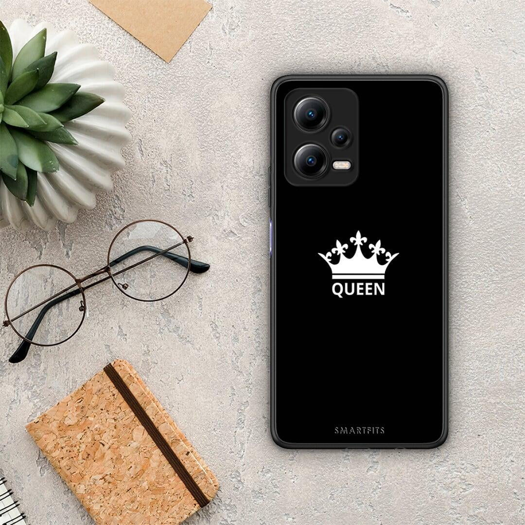 Θήκη Xiaomi Redmi Note 12 5G Valentine Queen από τη Smartfits με σχέδιο στο πίσω μέρος και μαύρο περίβλημα | Xiaomi Redmi Note 12 5G Valentine Queen Case with Colorful Back and Black Bezels