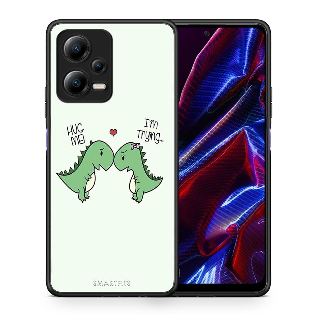 Θήκη Xiaomi Redmi Note 12 5G Valentine Rex από τη Smartfits με σχέδιο στο πίσω μέρος και μαύρο περίβλημα | Xiaomi Redmi Note 12 5G Valentine Rex Case with Colorful Back and Black Bezels