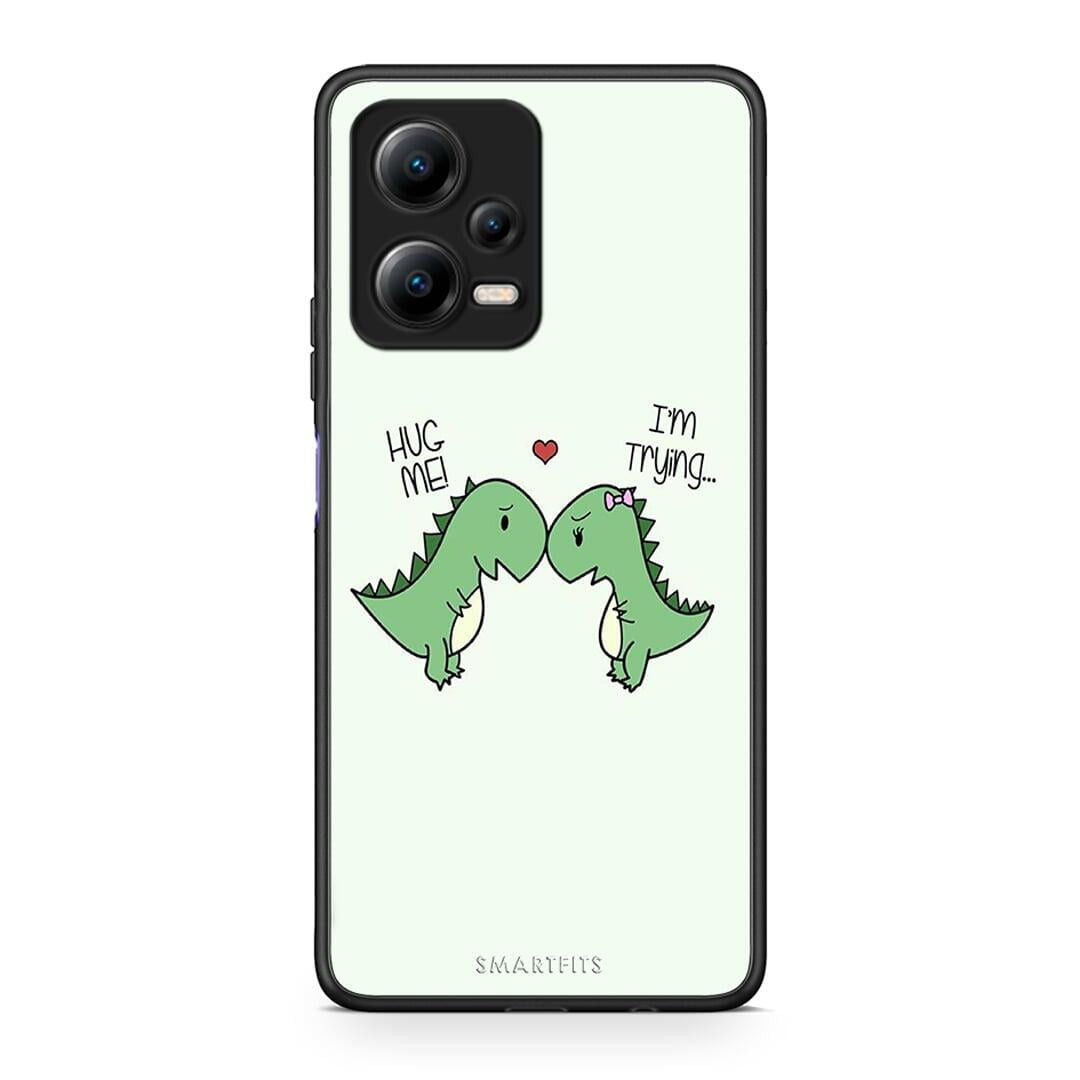 Θήκη Xiaomi Redmi Note 12 5G Valentine Rex από τη Smartfits με σχέδιο στο πίσω μέρος και μαύρο περίβλημα | Xiaomi Redmi Note 12 5G Valentine Rex Case with Colorful Back and Black Bezels