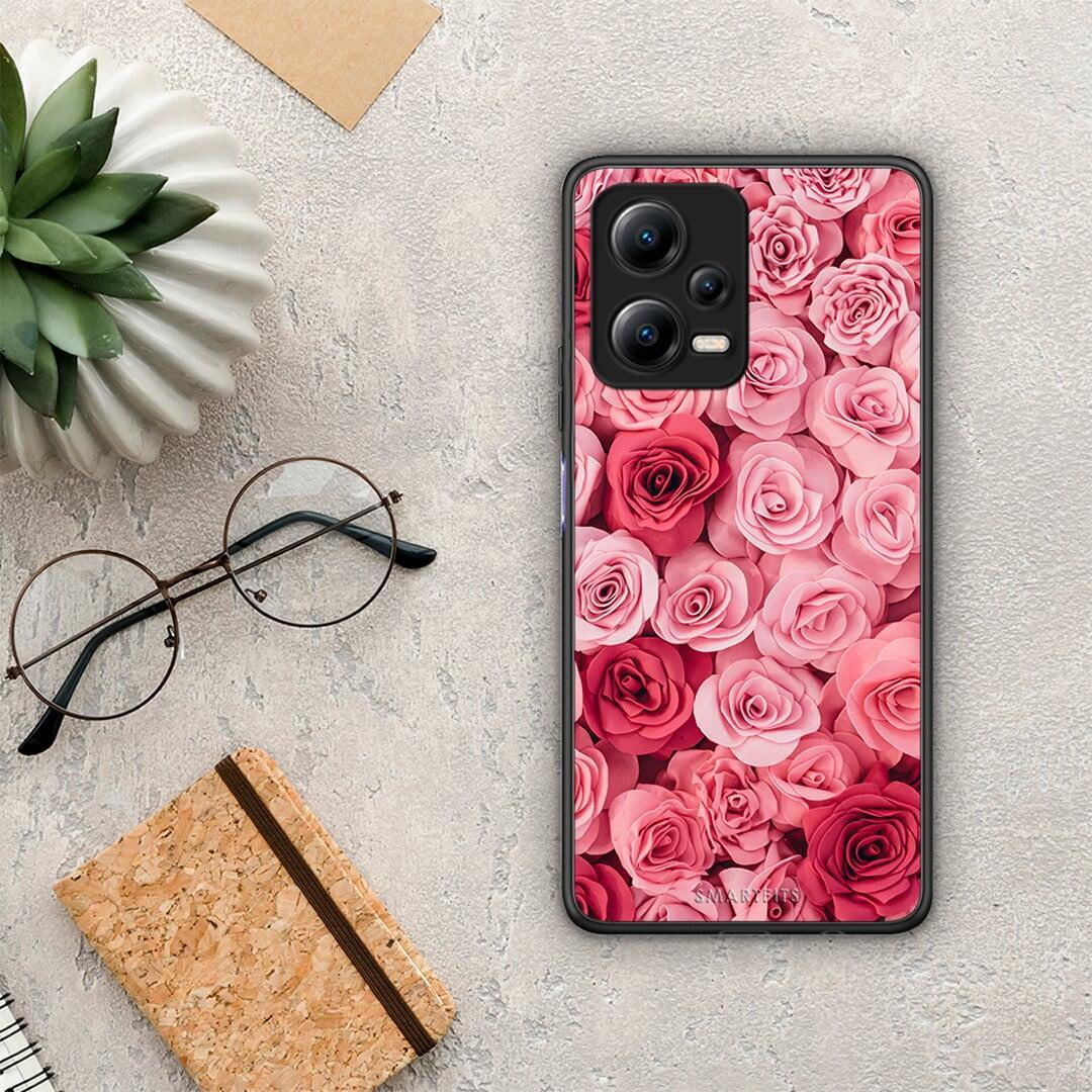 Θήκη Xiaomi Redmi Note 12 5G Valentine RoseGarden από τη Smartfits με σχέδιο στο πίσω μέρος και μαύρο περίβλημα | Xiaomi Redmi Note 12 5G Valentine RoseGarden Case with Colorful Back and Black Bezels