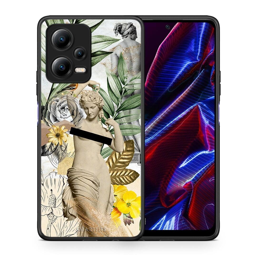 Θήκη Xiaomi Redmi Note 12 5G Woman Statue από τη Smartfits με σχέδιο στο πίσω μέρος και μαύρο περίβλημα | Xiaomi Redmi Note 12 5G Woman Statue Case with Colorful Back and Black Bezels