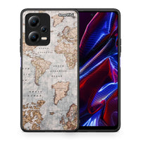 Thumbnail for Θήκη Xiaomi Redmi Note 12 5G World Map από τη Smartfits με σχέδιο στο πίσω μέρος και μαύρο περίβλημα | Xiaomi Redmi Note 12 5G World Map Case with Colorful Back and Black Bezels