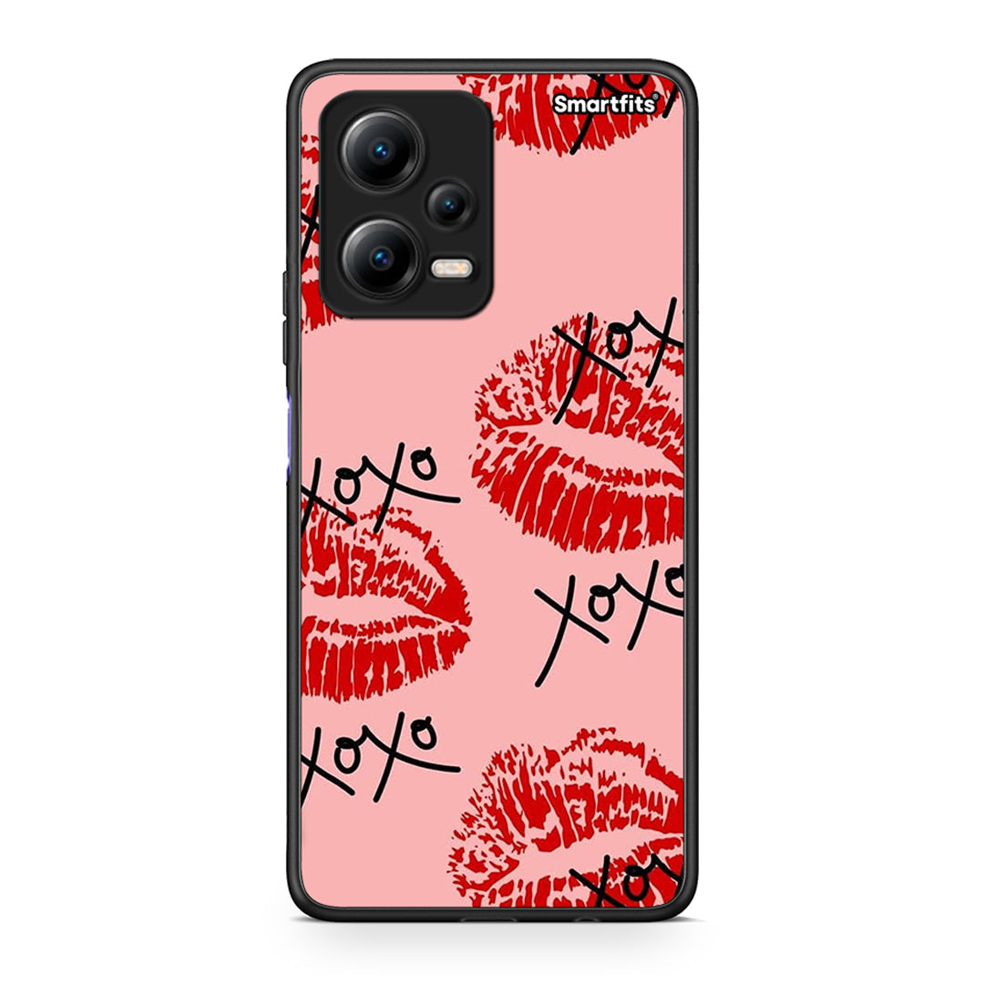 Θήκη Xiaomi Redmi Note 12 5G XOXO Lips από τη Smartfits με σχέδιο στο πίσω μέρος και μαύρο περίβλημα | Xiaomi Redmi Note 12 5G XOXO Lips Case with Colorful Back and Black Bezels