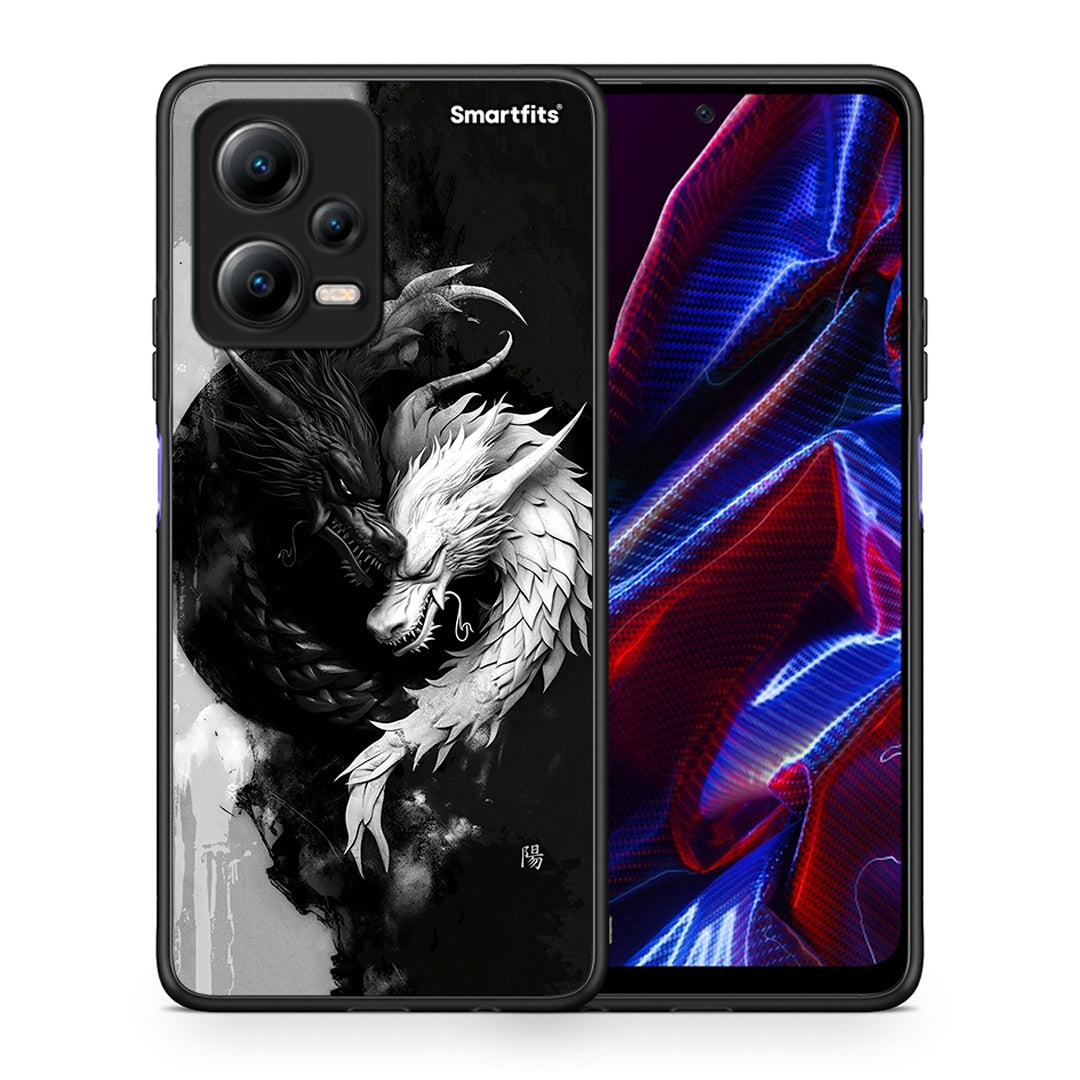 Θήκη Xiaomi Redmi Note 12 5G Yin Yang από τη Smartfits με σχέδιο στο πίσω μέρος και μαύρο περίβλημα | Xiaomi Redmi Note 12 5G Yin Yang Case with Colorful Back and Black Bezels