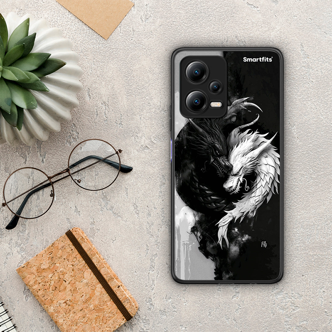 Θήκη Xiaomi Redmi Note 12 5G Yin Yang από τη Smartfits με σχέδιο στο πίσω μέρος και μαύρο περίβλημα | Xiaomi Redmi Note 12 5G Yin Yang Case with Colorful Back and Black Bezels