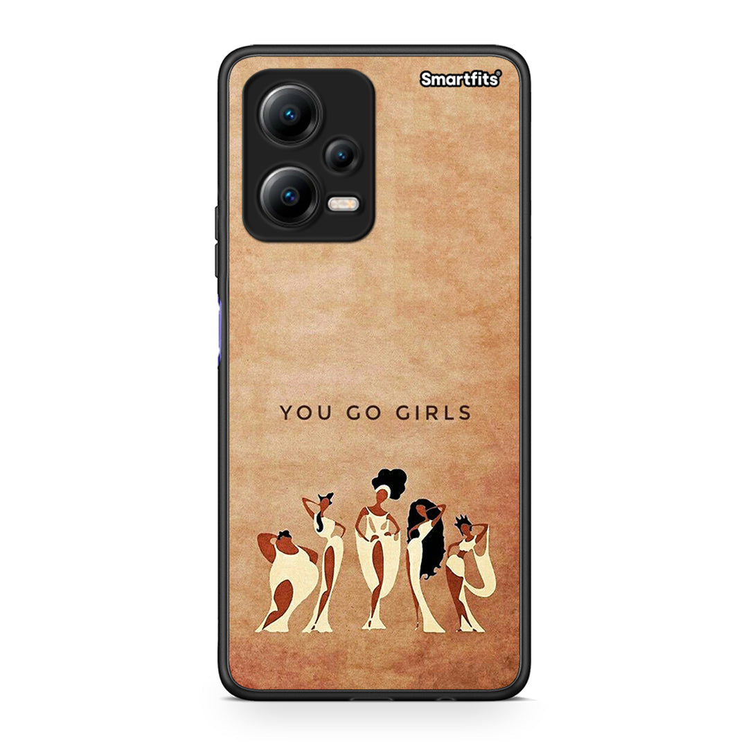 Θήκη Xiaomi Redmi Note 12 5G You Go Girl από τη Smartfits με σχέδιο στο πίσω μέρος και μαύρο περίβλημα | Xiaomi Redmi Note 12 5G You Go Girl Case with Colorful Back and Black Bezels