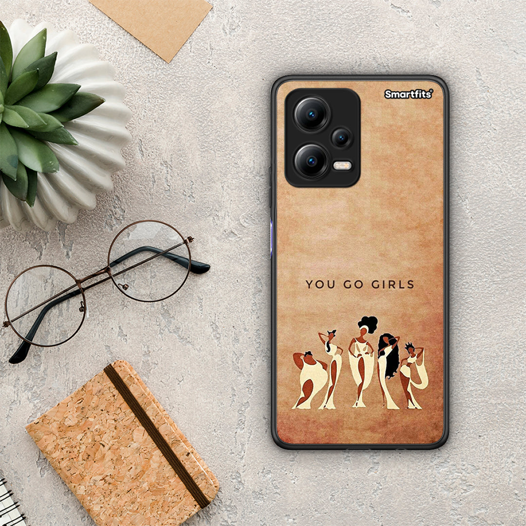 Θήκη Xiaomi Redmi Note 12 5G You Go Girl από τη Smartfits με σχέδιο στο πίσω μέρος και μαύρο περίβλημα | Xiaomi Redmi Note 12 5G You Go Girl Case with Colorful Back and Black Bezels