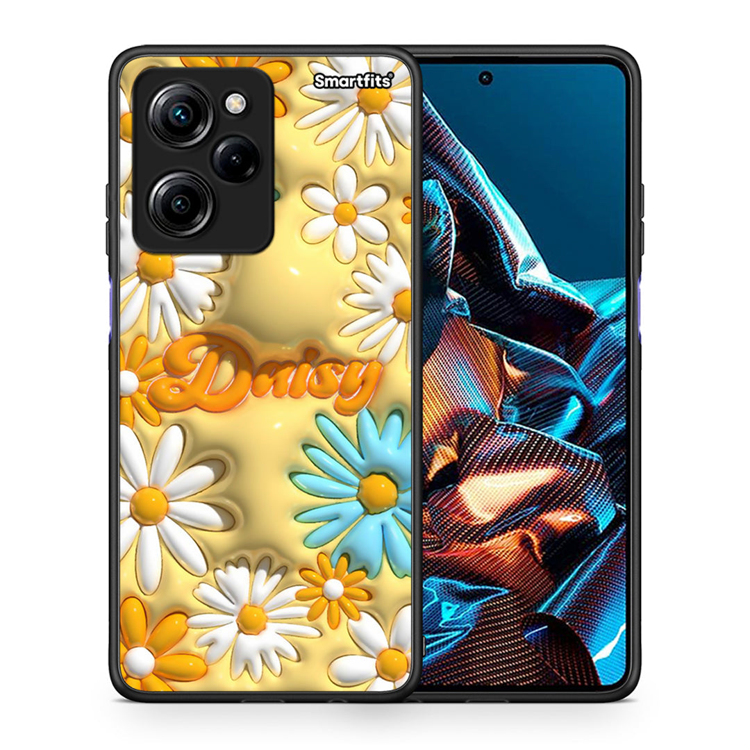 Θήκη Xiaomi Poco X5 Pro 5G Dual Bubble Daisies από τη Smartfits με σχέδιο στο πίσω μέρος και μαύρο περίβλημα | Xiaomi Poco X5 Pro 5G Dual Bubble Daisies Case with Colorful Back and Black Bezels