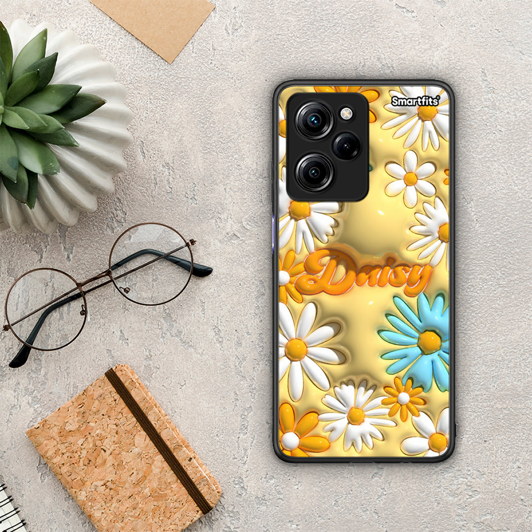 Θήκη Xiaomi Poco X5 Pro 5G Dual Bubble Daisies από τη Smartfits με σχέδιο στο πίσω μέρος και μαύρο περίβλημα | Xiaomi Poco X5 Pro 5G Dual Bubble Daisies Case with Colorful Back and Black Bezels