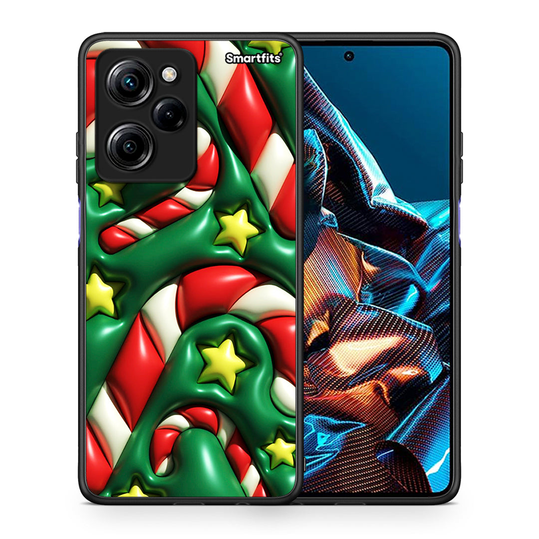 Θήκη Xiaomi Poco X5 Pro 5G Dual Christmas Bubbles από τη Smartfits με σχέδιο στο πίσω μέρος και μαύρο περίβλημα | Xiaomi Poco X5 Pro 5G Dual Christmas Bubbles Case with Colorful Back and Black Bezels