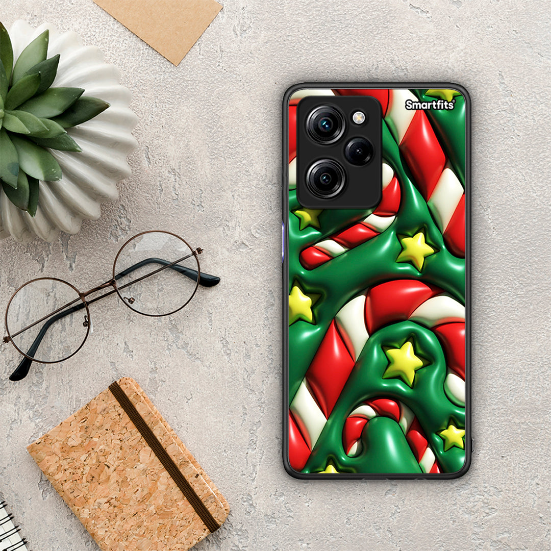 Θήκη Xiaomi Poco X5 Pro 5G Dual Christmas Bubbles από τη Smartfits με σχέδιο στο πίσω μέρος και μαύρο περίβλημα | Xiaomi Poco X5 Pro 5G Dual Christmas Bubbles Case with Colorful Back and Black Bezels