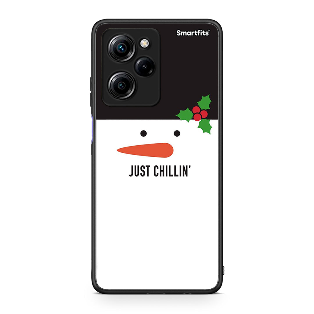 Θήκη Xiaomi Poco X5 Pro 5G Dual Christmas Chillin από τη Smartfits με σχέδιο στο πίσω μέρος και μαύρο περίβλημα | Xiaomi Poco X5 Pro 5G Dual Christmas Chillin Case with Colorful Back and Black Bezels