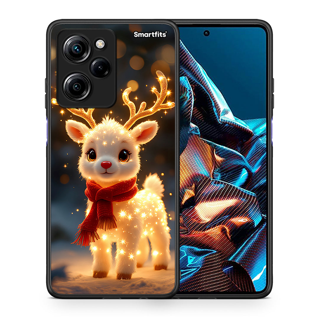 Θήκη Xiaomi Poco X5 Pro 5G Dual Christmas Cutie από τη Smartfits με σχέδιο στο πίσω μέρος και μαύρο περίβλημα | Xiaomi Poco X5 Pro 5G Dual Christmas Cutie Case with Colorful Back and Black Bezels