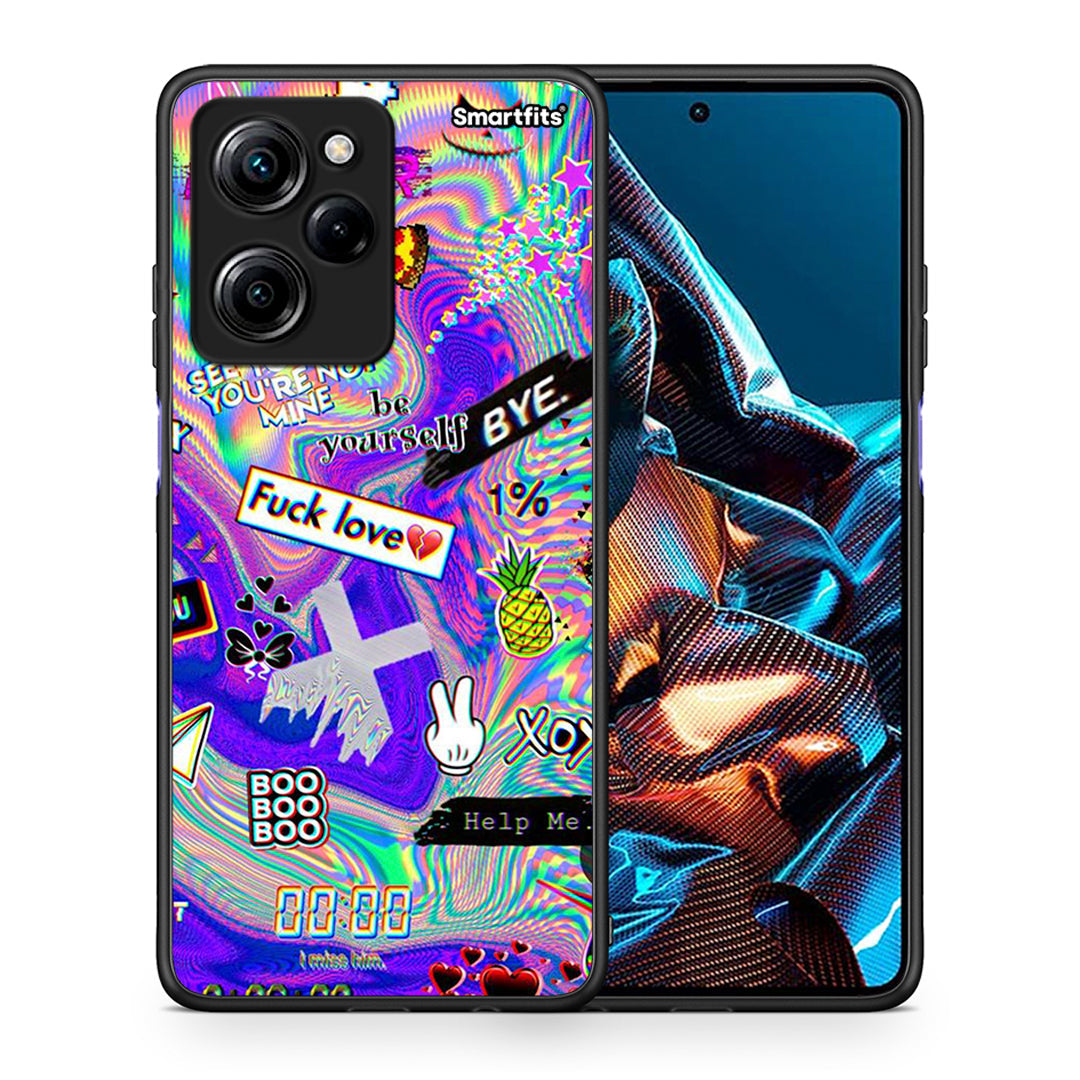 Θήκη Xiaomi Poco X5 Pro 5G Dual Game Over από τη Smartfits με σχέδιο στο πίσω μέρος και μαύρο περίβλημα | Xiaomi Poco X5 Pro 5G Dual Game Over Case with Colorful Back and Black Bezels