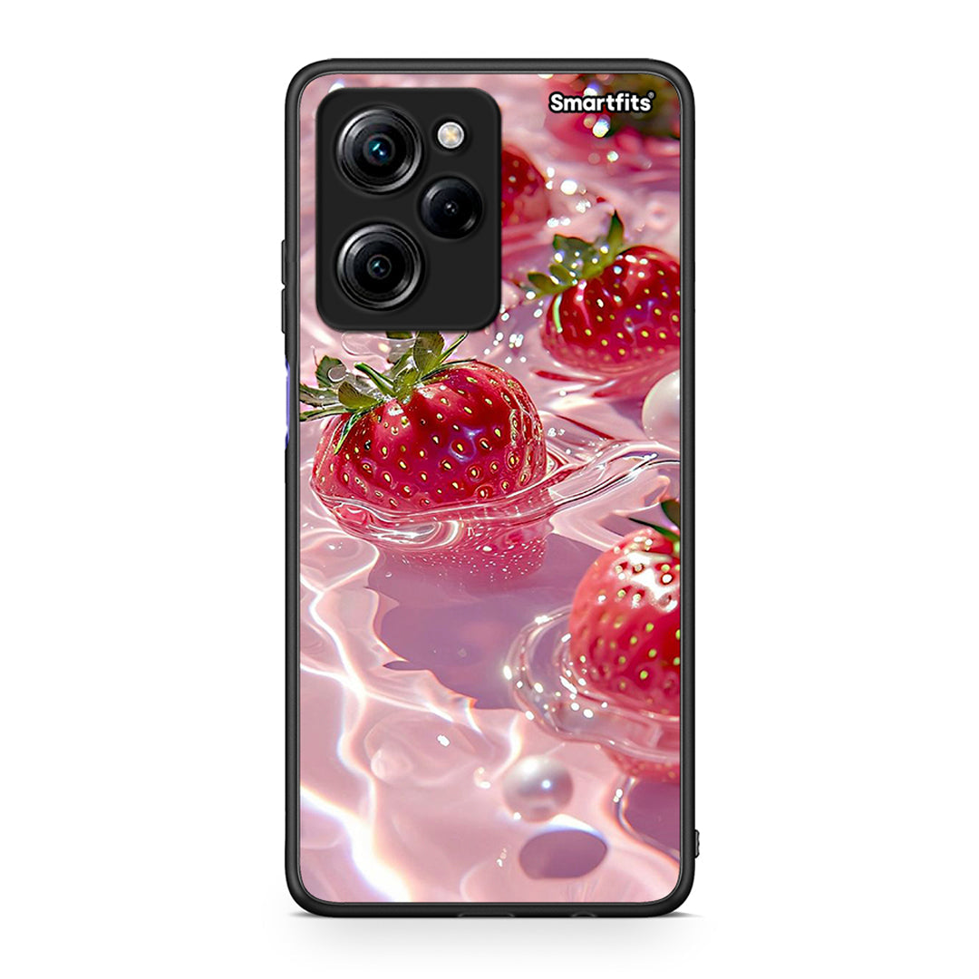 Θήκη Xiaomi Poco X5 Pro 5G Dual Juicy Strawberries από τη Smartfits με σχέδιο στο πίσω μέρος και μαύρο περίβλημα | Xiaomi Poco X5 Pro 5G Dual Juicy Strawberries Case with Colorful Back and Black Bezels