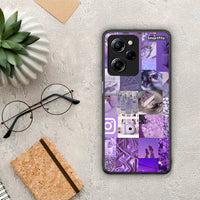 Thumbnail for Θήκη Xiaomi Poco X5 Pro 5G Dual Purple Aesthetic Collage από τη Smartfits με σχέδιο στο πίσω μέρος και μαύρο περίβλημα | Xiaomi Poco X5 Pro 5G Dual Purple Aesthetic Collage Case with Colorful Back and Black Bezels