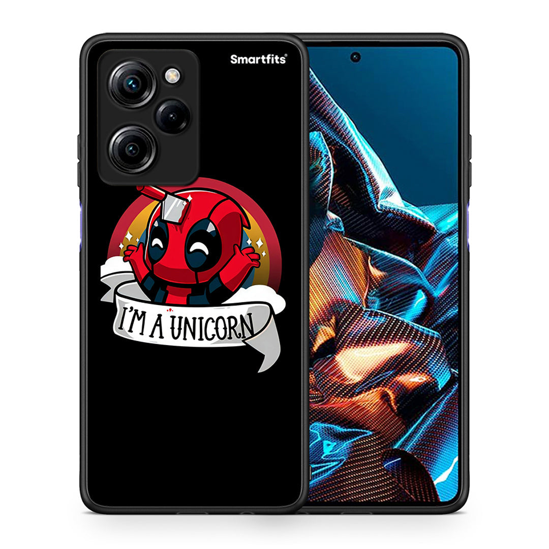 Θήκη Xiaomi Poco X5 Pro 5G Dual Unicorn Deadpool από τη Smartfits με σχέδιο στο πίσω μέρος και μαύρο περίβλημα | Xiaomi Poco X5 Pro 5G Dual Unicorn Deadpool Case with Colorful Back and Black Bezels