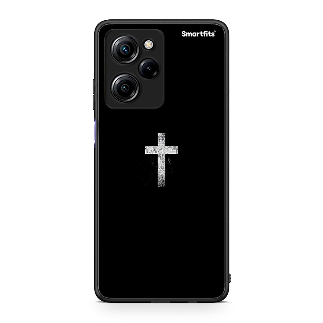 Θήκη Xiaomi Poco X5 Pro 5G Dual White Cross από τη Smartfits με σχέδιο στο πίσω μέρος και μαύρο περίβλημα | Xiaomi Poco X5 Pro 5G Dual White Cross Case with Colorful Back and Black Bezels