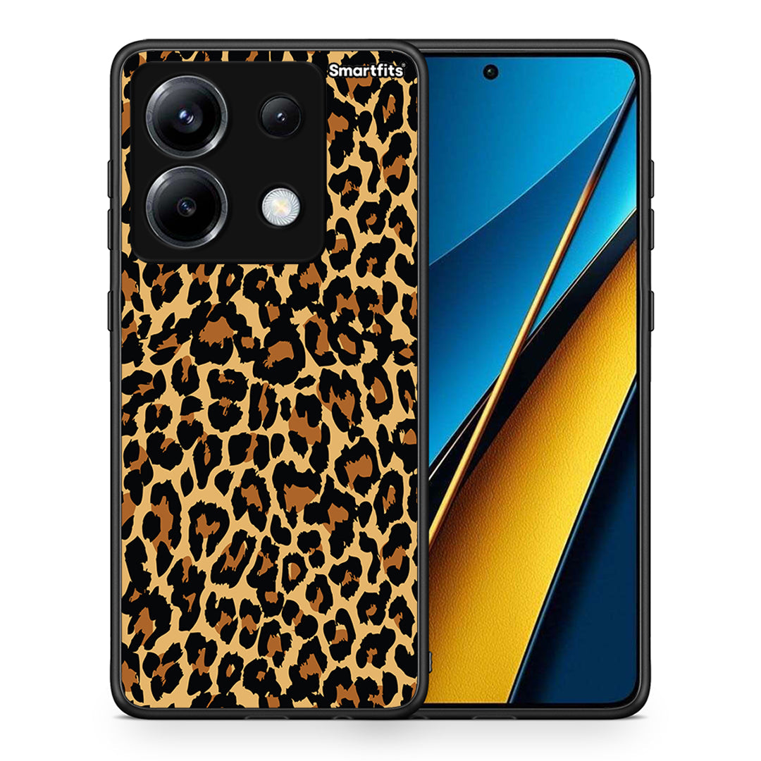 Θήκη Xiaomi Poco X6 Leopard Animal από τη Smartfits με σχέδιο στο πίσω μέρος και μαύρο περίβλημα | Xiaomi Poco X6 Leopard Animal case with colorful back and black bezels
