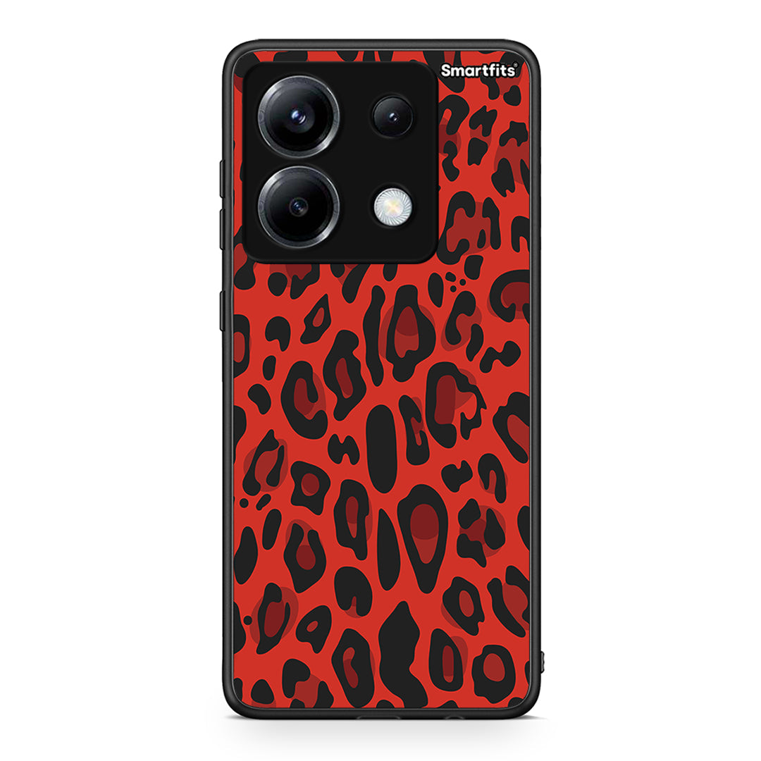 4 - Xiaomi Poco X6 Red Leopard Animal case, cover, bumper