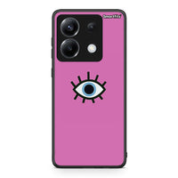 Thumbnail for Xiaomi Poco X6 Blue Eye Pink θήκη από τη Smartfits με σχέδιο στο πίσω μέρος και μαύρο περίβλημα | Smartphone case with colorful back and black bezels by Smartfits