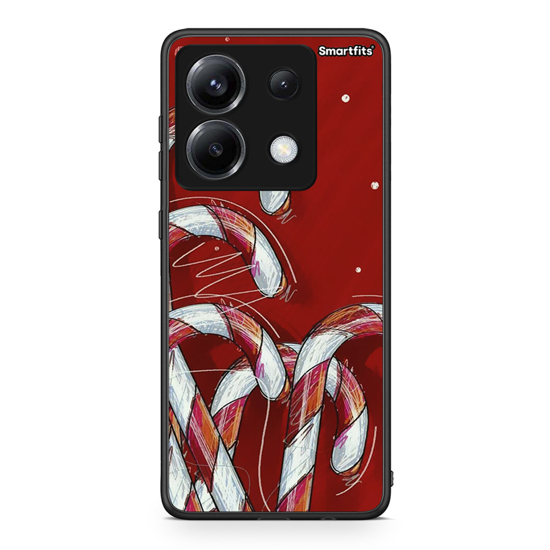 Xiaomi Poco X6 Candy Cane θήκη από τη Smartfits με σχέδιο στο πίσω μέρος και μαύρο περίβλημα | Smartphone case with colorful back and black bezels by Smartfits