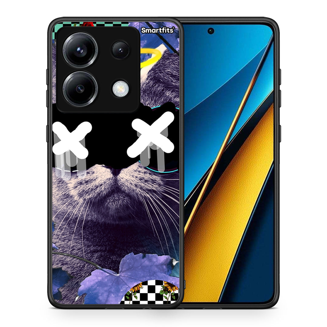 Θήκη Xiaomi Poco X6 Cat Collage από τη Smartfits με σχέδιο στο πίσω μέρος και μαύρο περίβλημα | Xiaomi Poco X6 Cat Collage case with colorful back and black bezels