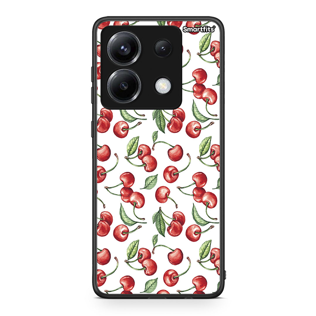 Xiaomi Poco X6 Cherry Summer θήκη από τη Smartfits με σχέδιο στο πίσω μέρος και μαύρο περίβλημα | Smartphone case with colorful back and black bezels by Smartfits