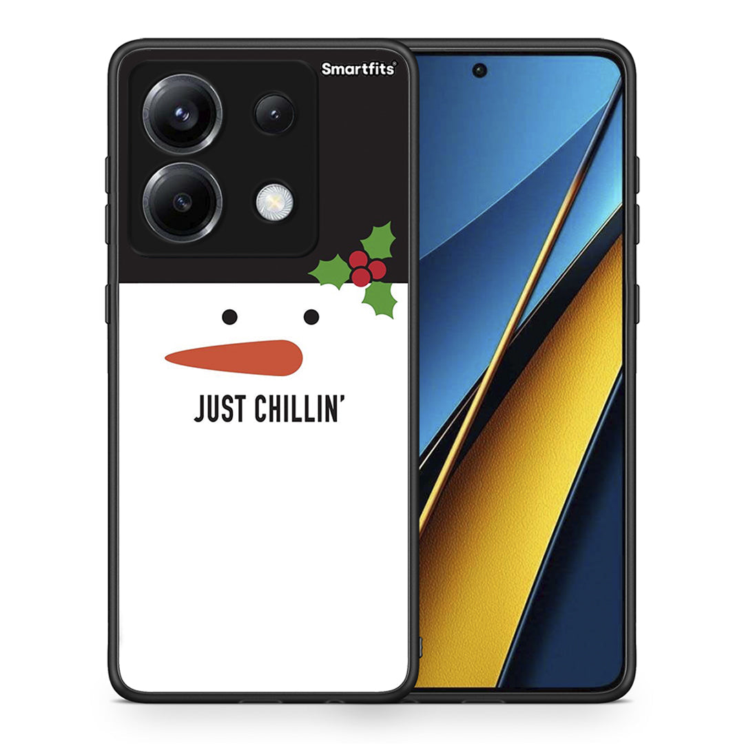 Θήκη Xiaomi Poco X6 Christmas Chillin από τη Smartfits με σχέδιο στο πίσω μέρος και μαύρο περίβλημα | Xiaomi Poco X6 Christmas Chillin case with colorful back and black bezels