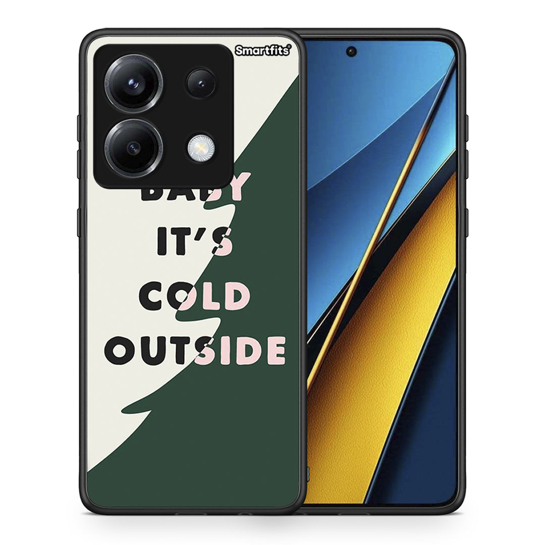 Θήκη Xiaomi Poco X6 Cold Outside από τη Smartfits με σχέδιο στο πίσω μέρος και μαύρο περίβλημα | Xiaomi Poco X6 Cold Outside case with colorful back and black bezels