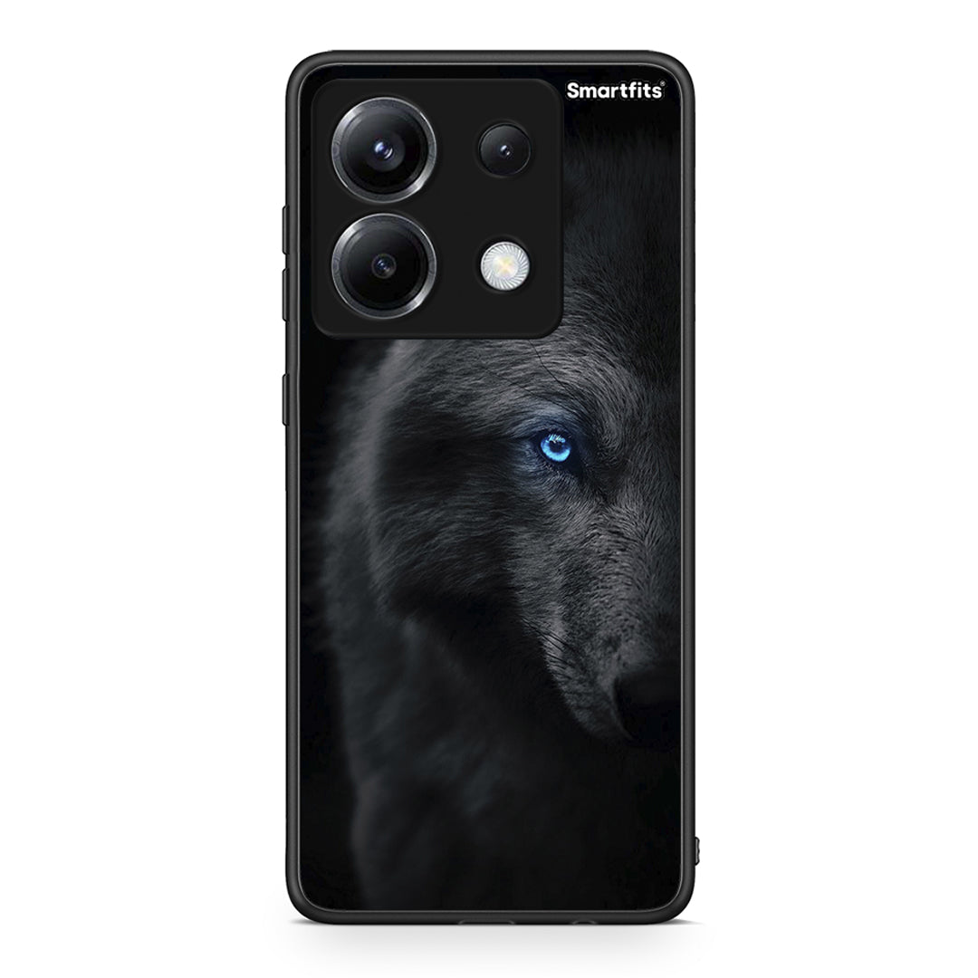 Xiaomi Poco X6 Dark Wolf θήκη από τη Smartfits με σχέδιο στο πίσω μέρος και μαύρο περίβλημα | Smartphone case with colorful back and black bezels by Smartfits
