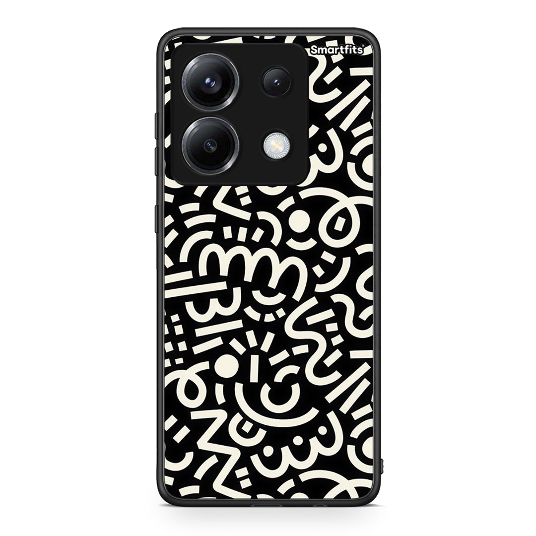 Xiaomi Poco X6 Doodle Art Θήκη από τη Smartfits με σχέδιο στο πίσω μέρος και μαύρο περίβλημα | Smartphone case with colorful back and black bezels by Smartfits