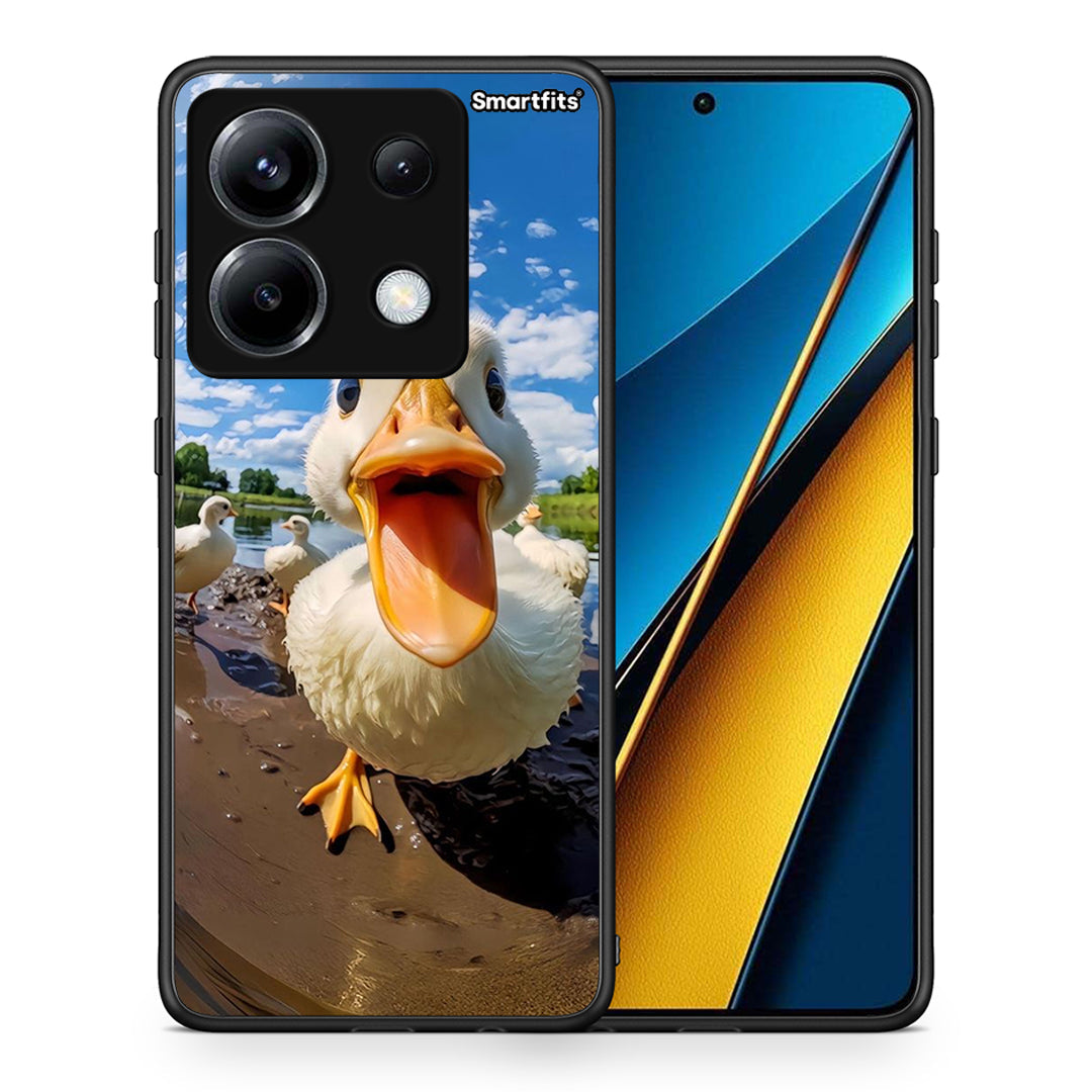 Θήκη Xiaomi Poco X6 Duck Face από τη Smartfits με σχέδιο στο πίσω μέρος και μαύρο περίβλημα | Xiaomi Poco X6 Duck Face case with colorful back and black bezels