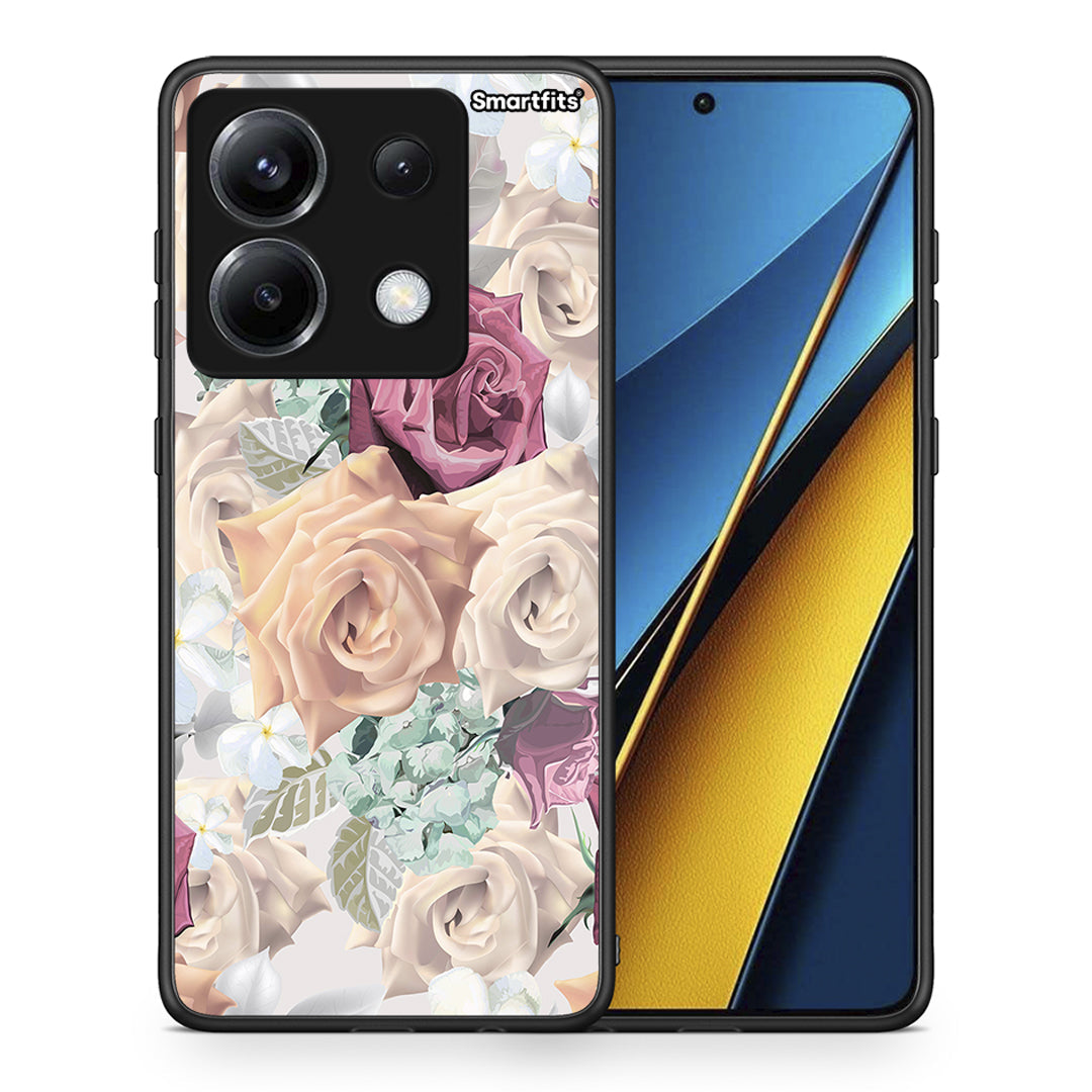 Θήκη Xiaomi Poco X6 Bouquet Floral από τη Smartfits με σχέδιο στο πίσω μέρος και μαύρο περίβλημα | Xiaomi Poco X6 Bouquet Floral case with colorful back and black bezels