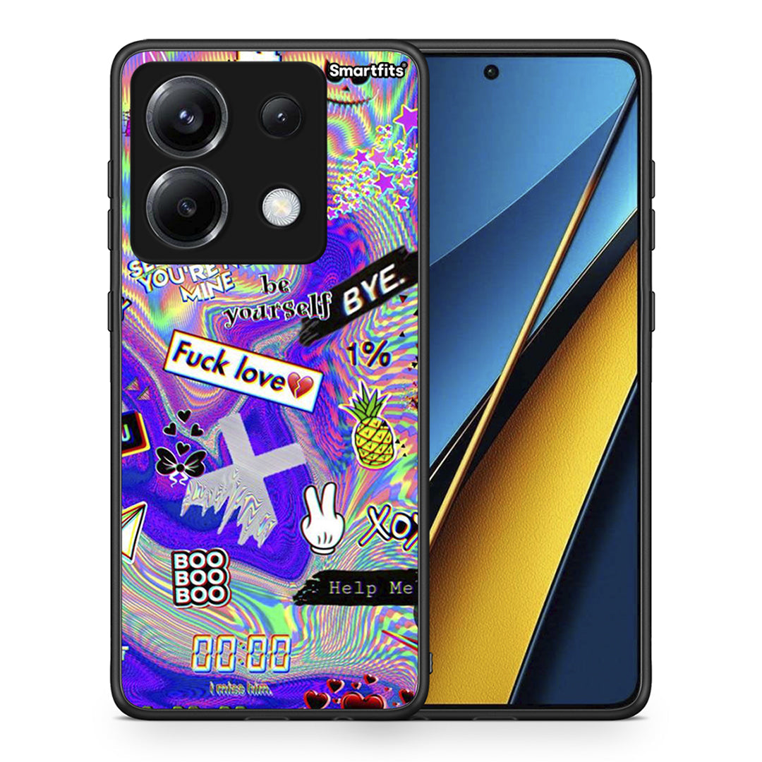 Θήκη Xiaomi Poco X6 Game Over από τη Smartfits με σχέδιο στο πίσω μέρος και μαύρο περίβλημα | Xiaomi Poco X6 Game Over case with colorful back and black bezels