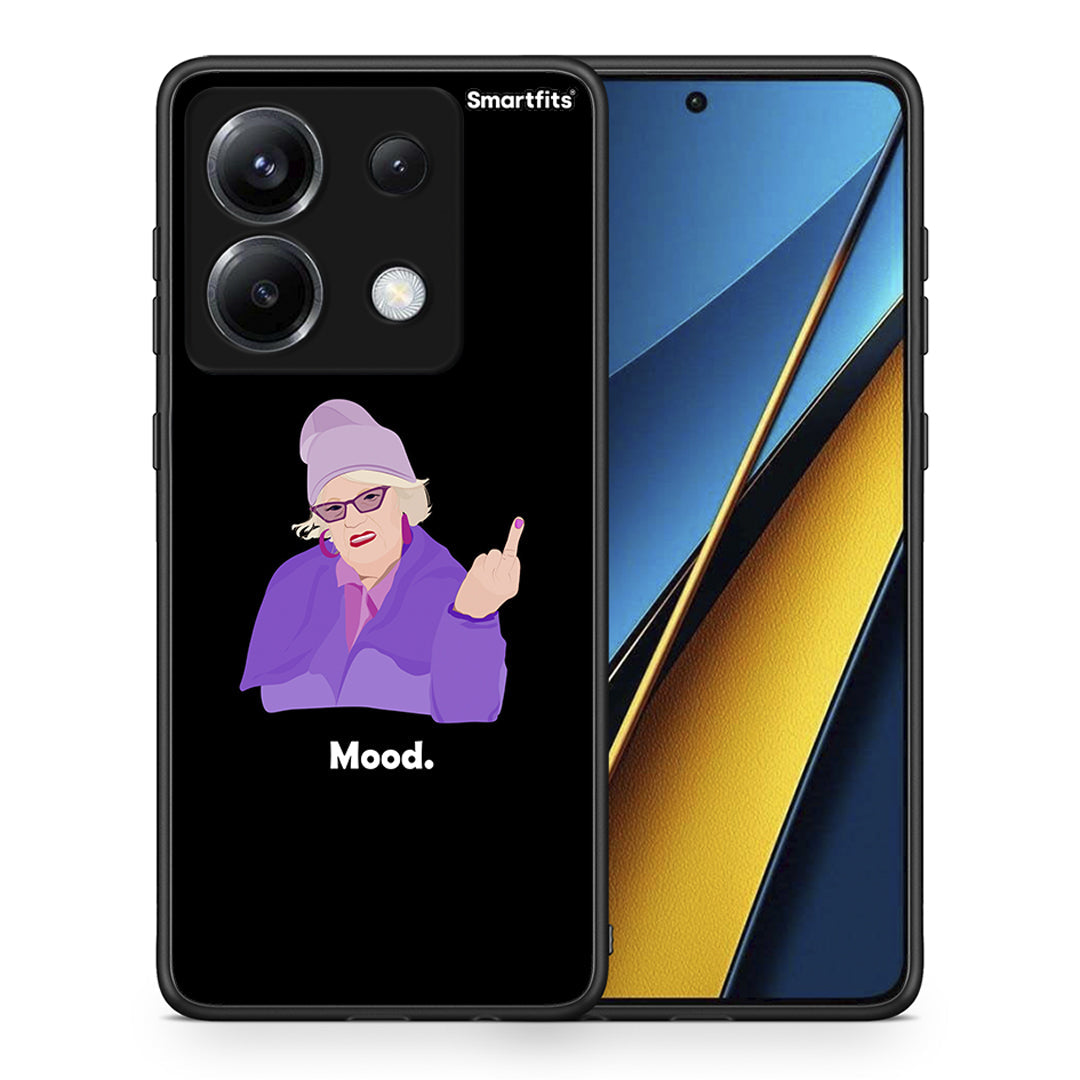 Θήκη Xiaomi Poco X6 Grandma Mood Black από τη Smartfits με σχέδιο στο πίσω μέρος και μαύρο περίβλημα | Xiaomi Poco X6 Grandma Mood Black case with colorful back and black bezels
